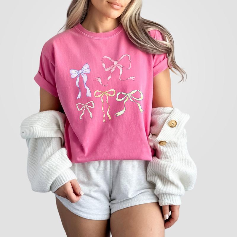 Coquette Bows Shirt for Her, Coquette Aesthetic, Bow Collage Tshirt, Ribbon Shirt for Girl, Comfort Tee Bows Coquette, Ribbon Graphic Tee Oversized, Coquette Gift for Her, Wife Bow Birthday Gift, Coquette Aesthetic, Oversized Graphic Tee, Women Top