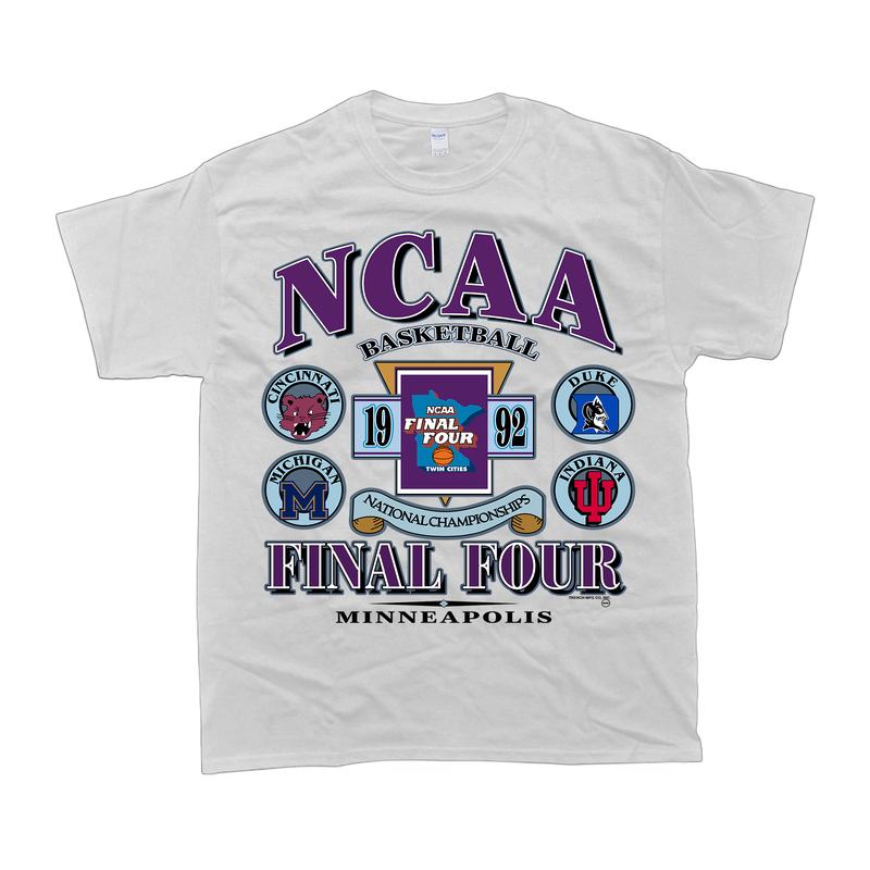 Vintage 1992 NCAA Final Four T-Shirt, Cincinnati Michigan Duke Indiana T-shirt