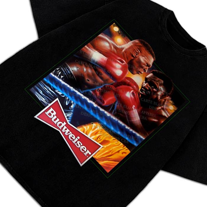 Mike Tyson VS Evander Holyfield Vintage Graphic Ad Retro Custom Graphic T-Shirt Crewneck Cotton