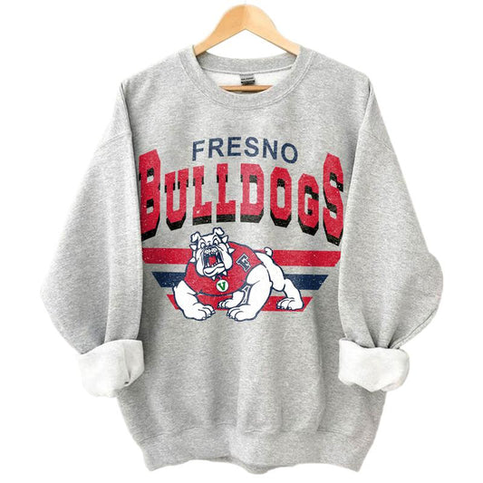 Fresno State Bulldogs Vintage Football NCAA Sweatshirt - Tshirt - Hoodie, California State University,Fresno Unisex Football NCAA Shirt,Unisex Vintage NCAA Shirt,Classic Football Shirt,Gifts For Football Fan Sport,Cotton,Sweatshirt,Gifts For Men and Women