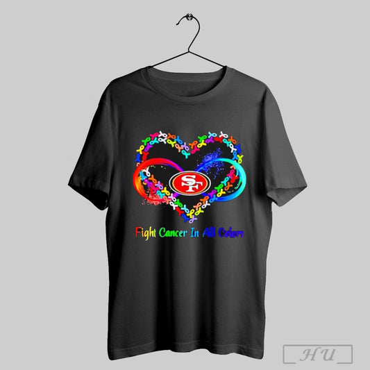San Francisco 49ers Heart Fight Cancer In All Colors 2025 T Shirts Sweatshirt