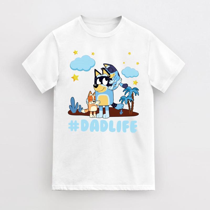 Dad Life Father's T-Shirt, Bluey Dad Mum Unisex T-Shirt, Shirts for Mens Women, Best Gift T-Shirt