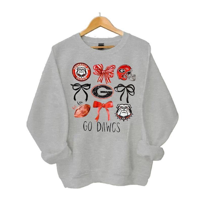GA Bulldogs Tee, Georgia Football Sweatshirt, football Shirt, Gameday tee Classic Cotton Sweaters Menswear  football fan