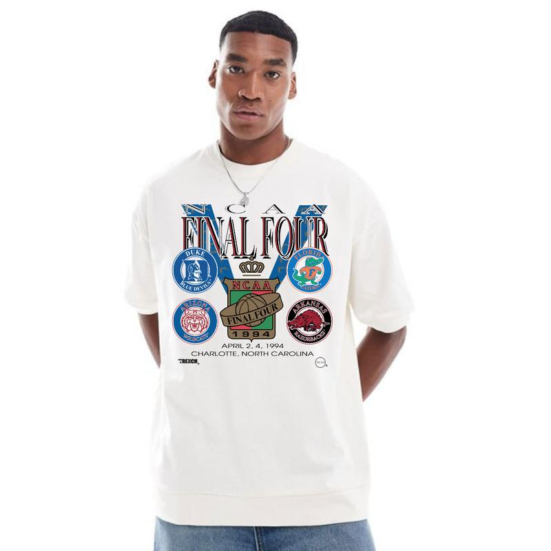 Vintage NCAA Final Four 1994 Duke Florida Gatos Arkansas Arizona T-shirt Top Menswear Fitted Medium Short Sleeve Street Style Tee Underwear Streetwear 90s vintage
