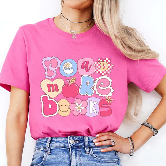 Read More Book Shirt, Funny Teacher Shirt, Book Lover Shirt, Librarian Shirt, Book Tshirt, Reading Shirt for Women, Groovy Gift for Teacher, Back To S