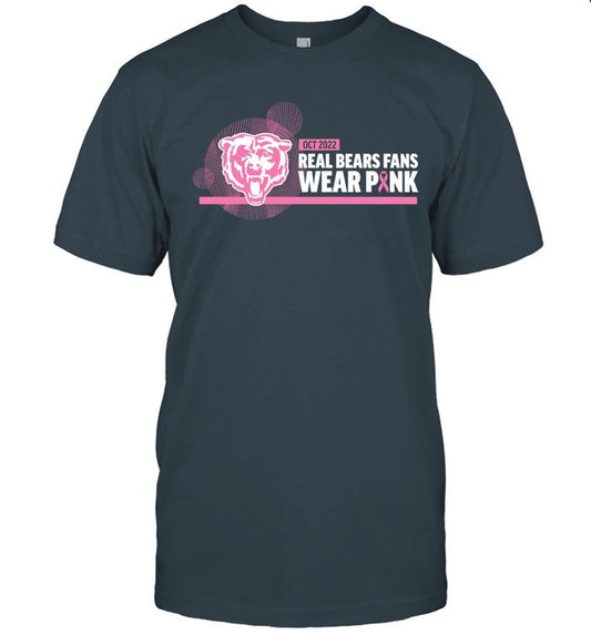 2022 Chicago Bears Real Bears Fans Wear Pink T-Shirt