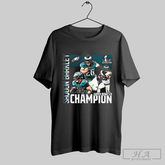 Saquon Barkley Philadelphia Eagles Win Kansas City Chiefs Super Bowl Lix Champions Feb 9 2025 Signature T Shirt