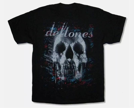 Vintage Deftones Skull Black T-Shirt - Classic Fit, Sustainable American Cotton, Regular Colors - Gildan Brand - Menswear