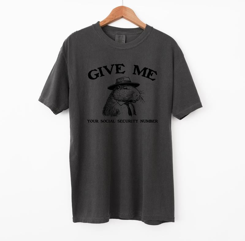 Give Me Your Social Capybara TShirt, Funny Comfort Colors Shirt