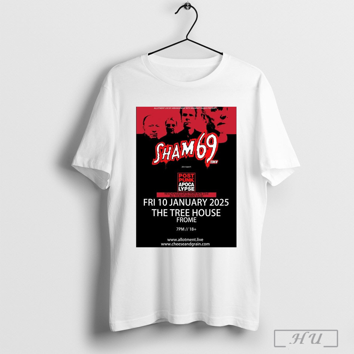 Sham 69 Post Punk Apocalypse Tour 2025 T Shirt