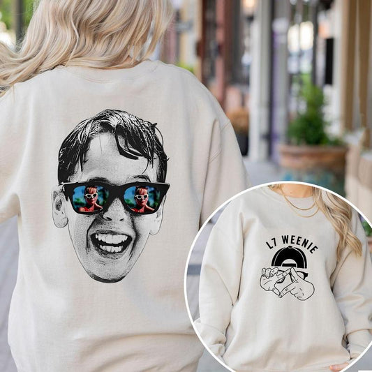 2sides_The Sandlot Face with Baseball Crewneck Sweatshirt,  Baseball Crewneck Sweatshirt, Classic Movie Tshirt, Funny Movies Sweatshirt, Baseball Game