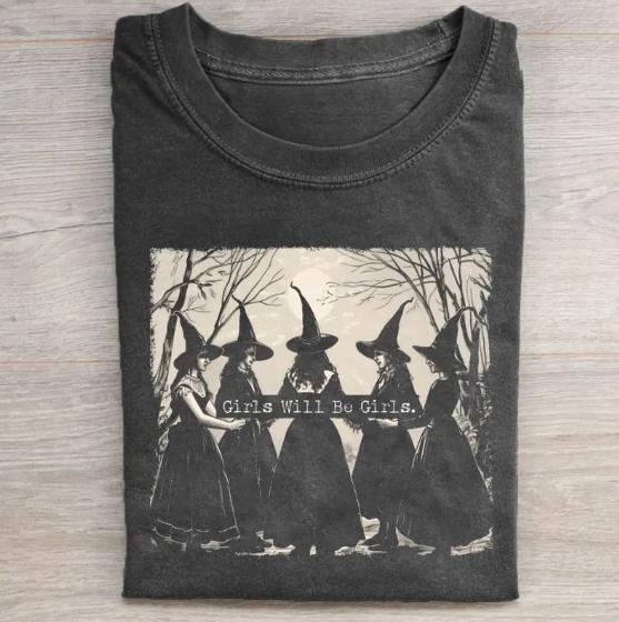 Girls Will Be Girls Witch T-shirt, Horror Movie Shirt, Horror Character, Funny Halloween Shirt, Unisex T-Shirt, Gift For Men Women