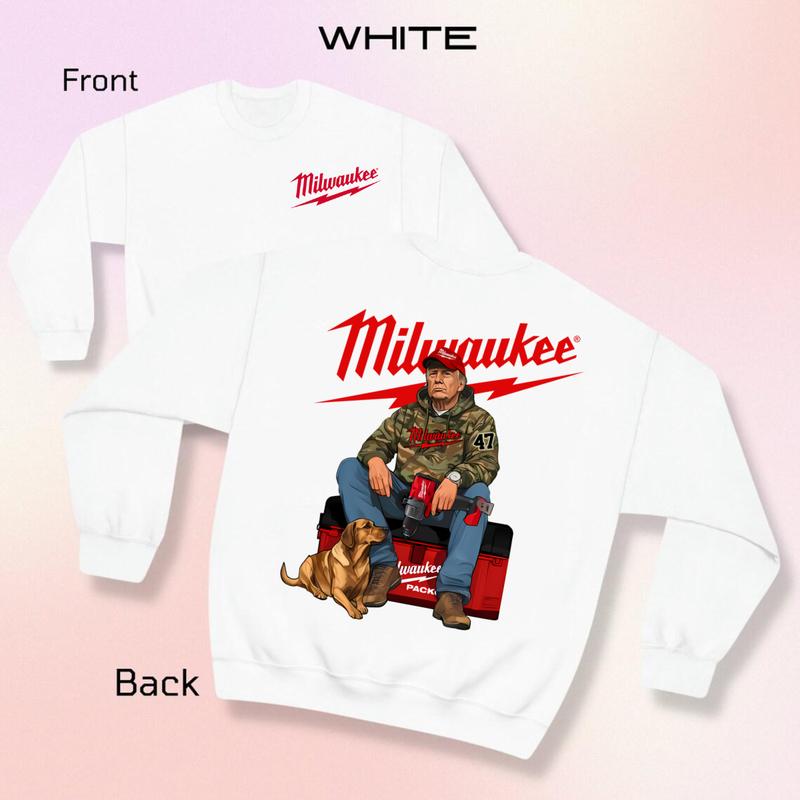 Milwaukee Trump Camo Unisex Cotton Hoodie - Trump Fuel Hand Drill Dog Hunt Sweatshirt And Tee - Menswear, Classic