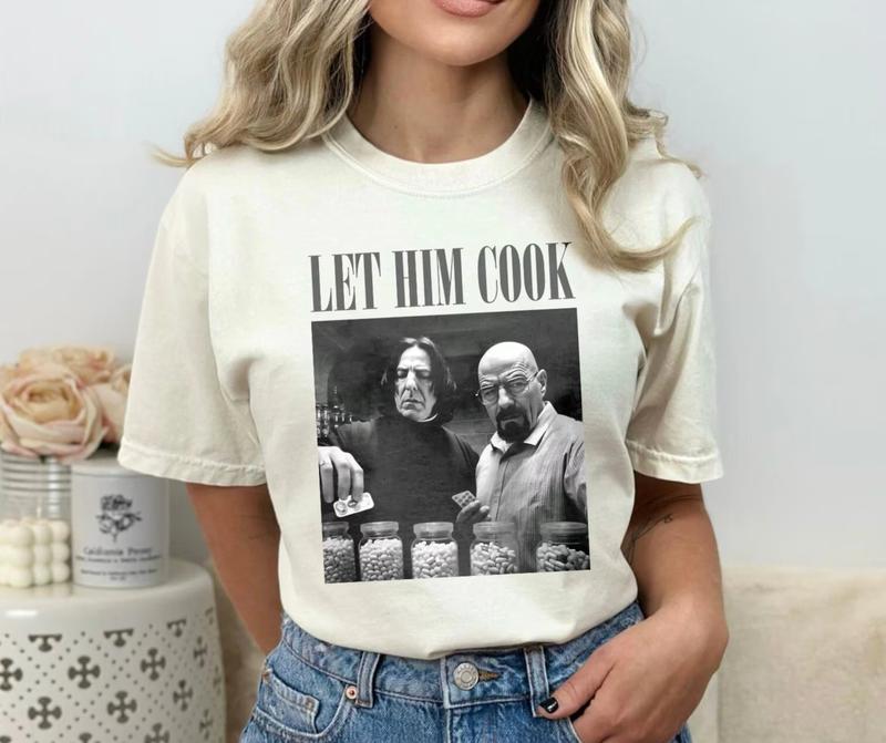 Let Him Cook - Severus Snape And Walter White In Drug Laboratory Cooking Shirt, Funny Meme Shirt, Movie Lovers Shirt, Vintage Style Shirt, Funny shirt