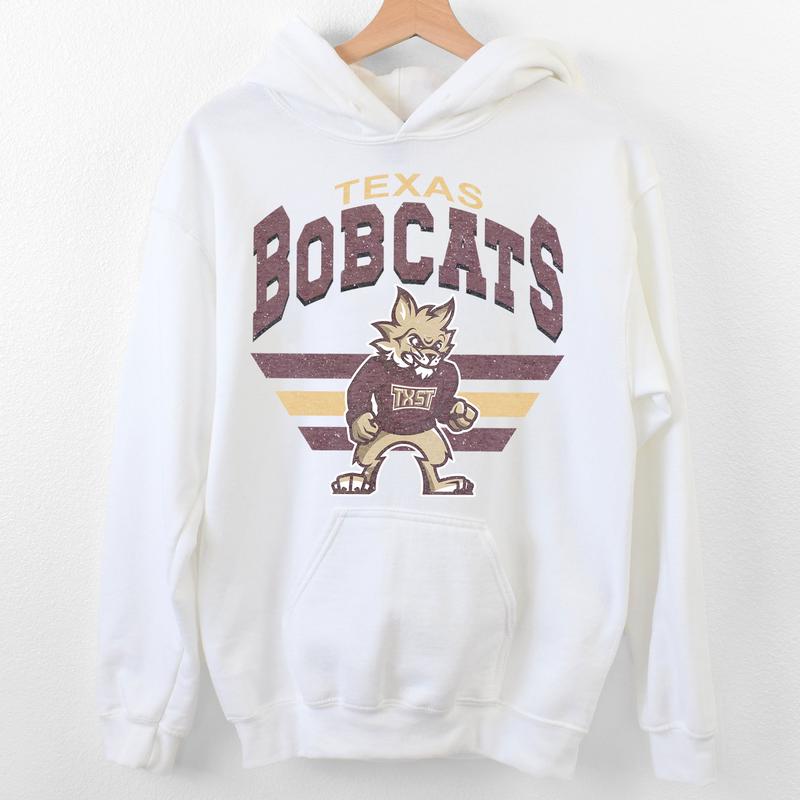 36. Texas State Bobcats Vintage NCAA Sweatshirt, University Sports Team Apparel, Classic Hoodie Gear for Fans