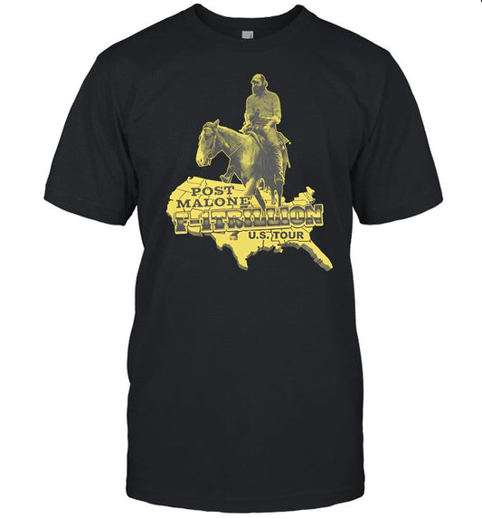 Post Malone F-1 Trillion US Tour Map T-Shirt