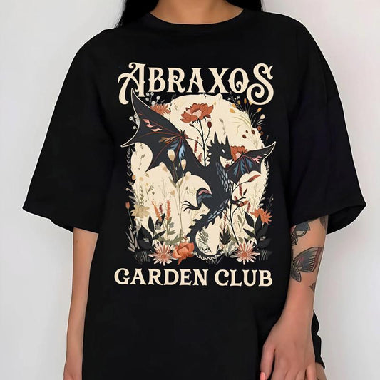 Abraxos Flower Garden Club Shirt - Throne of Glass Design, Perfect for Fantasy Book Lovers, Gift for Him & Her, Trending T-shirt Top Womenswear