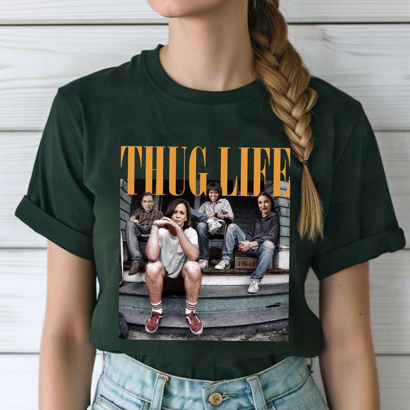 Thug LifÐµ Funny T-Shirts, KamalÐ° Ruth AOC MichellÐµ Thug Life Shirts