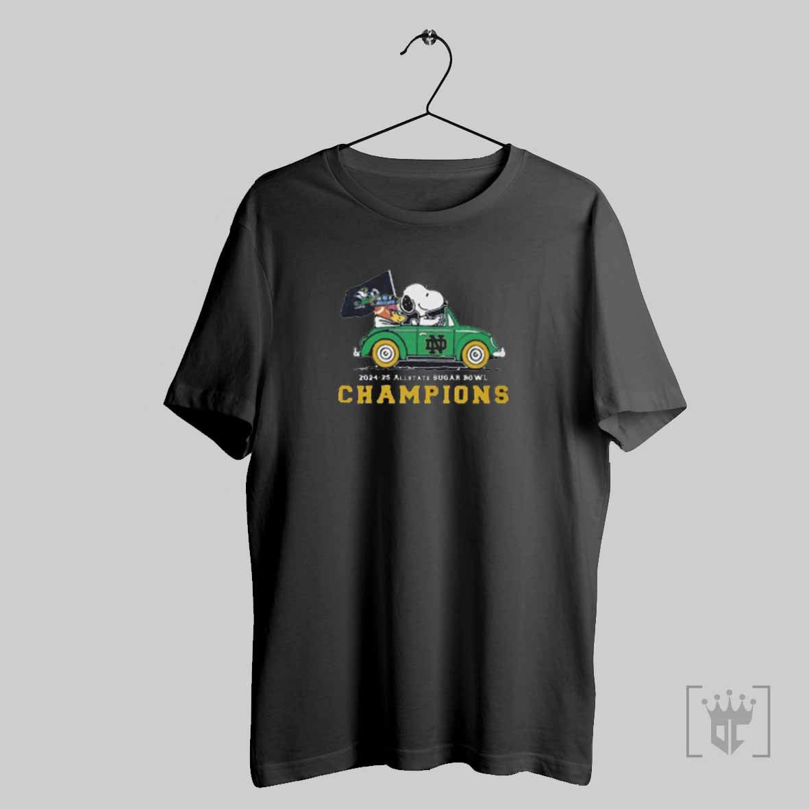 Snoopy Driving Car Notre Dame Fighting Irish Allstate Sugar Bowl Champions 2024 2025 T Shirt