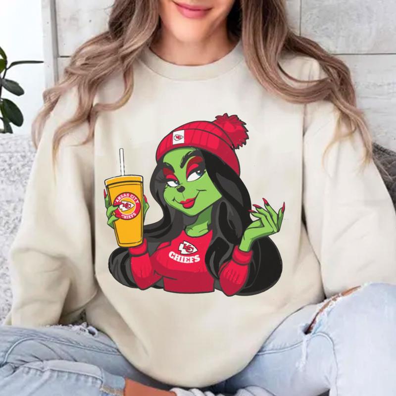Green Girl KC Football Team Sweater, Football Game Day Chiefs Shirt, Unisex Christmas Tee