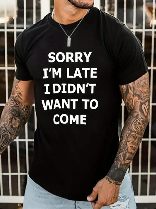 Men's Letter Print Graphic Tee, Summer Casual Round Neck Crew T-Shirt, Essential Comfortable MenÃ¢â‚¬â„¢s Clothing for Stylish Daily Streetwear