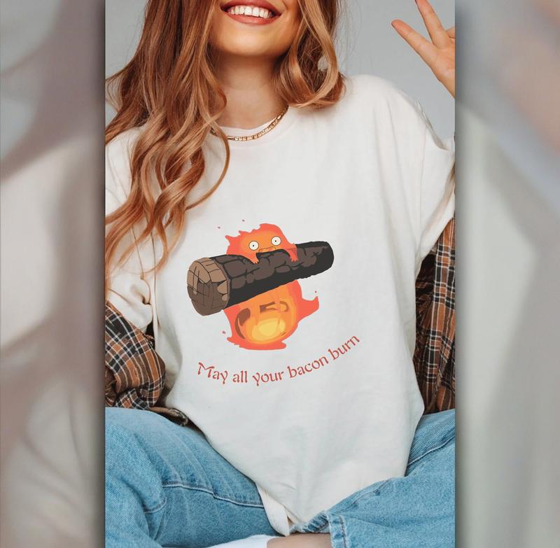 Calcifer Sweatshirt, Studio Ghibli Miyazaki Shirt, Howls Moving Castle Anime Hoodie