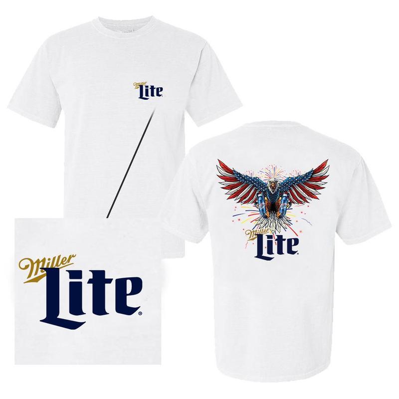 Retro Miller Lite Usa Flag T-shirt, Vintage Beer Shirt, For Men, For Women
