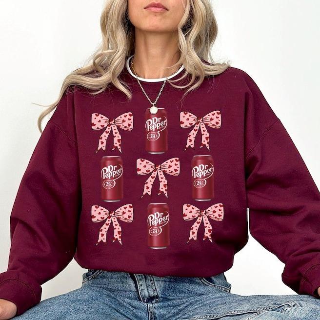 Dr Pepper Sweatshirt Hoodie, Dr Pepper Maroon Sweatshirt, Coquette Dr Pepper Shirt, Diet Coquette Sweater, Dr Pepper Shirts For Women, Dr Pepper Lover Gift, Soda Sweater, Dr Pepper Pink Bow Shirt, Trendy Pink Bow Sweatshirts