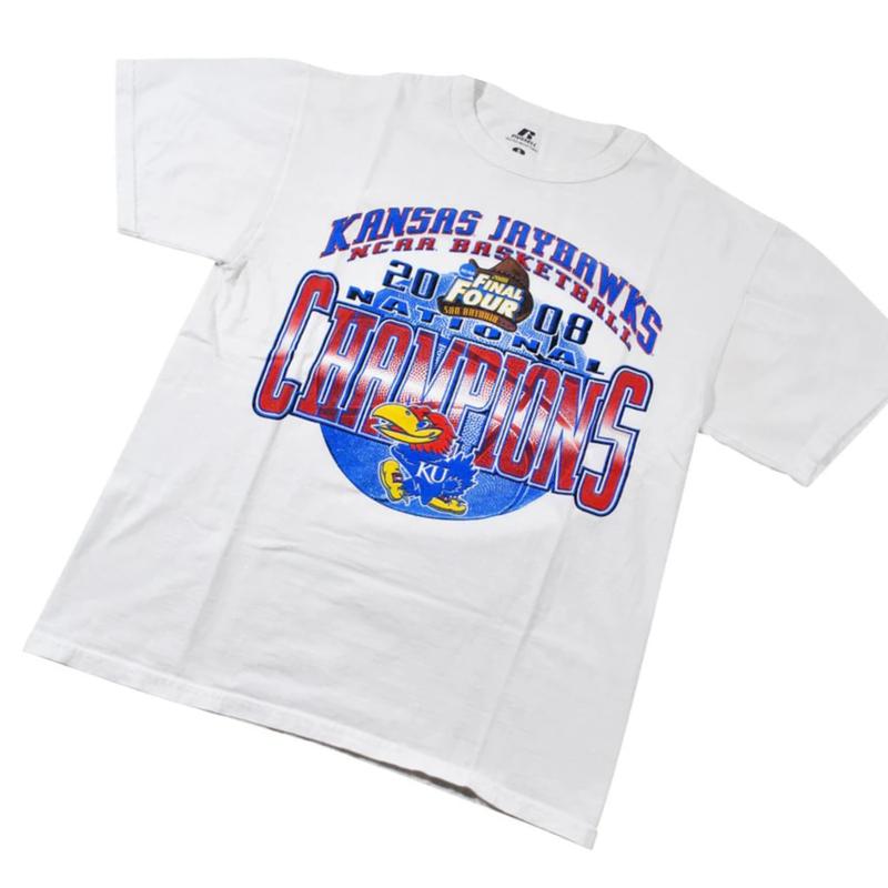 Vintage 90s  Kansas Jayhawks 2008 T Shirt Cotton