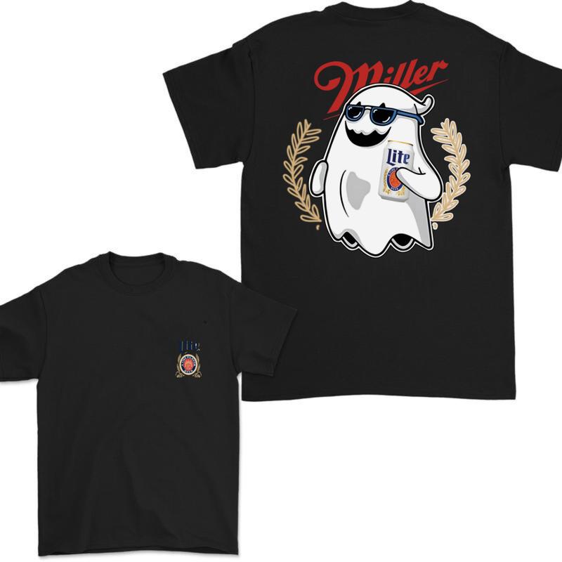 Miler Lite Ghost Halloween 2 Sided T-Shirt, Miler Lite Shirt For Men And Women, Halloween Trendy Shirt