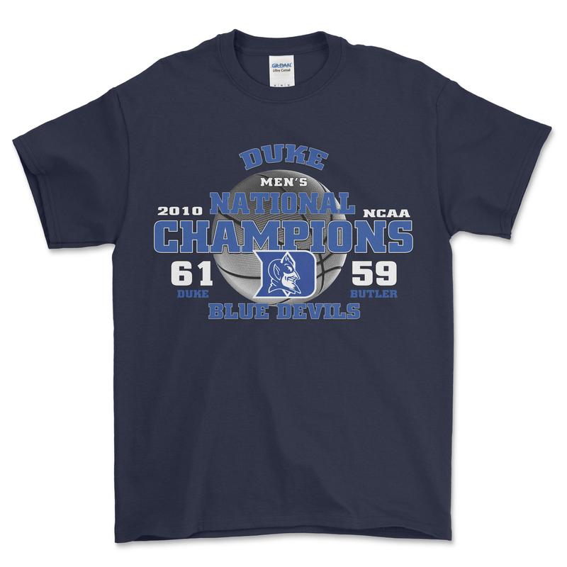 2010 Duke NCAA National Champions T-Shirt, graphic vintage sports tees for men