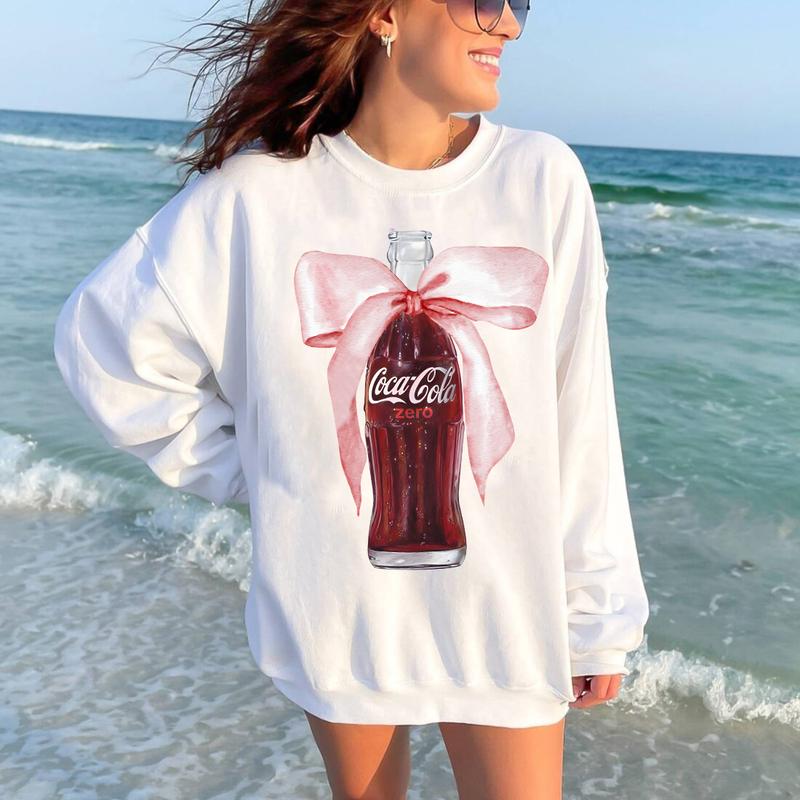 Co ca Cola Zero Pink Bow Sweatshirt, Co ca Cola Shirt, Coke Zero Crewneck, Co ca Cola Zero Lover, Coke Lover Sweater, Diet Coke Trending, Diet Coke Be