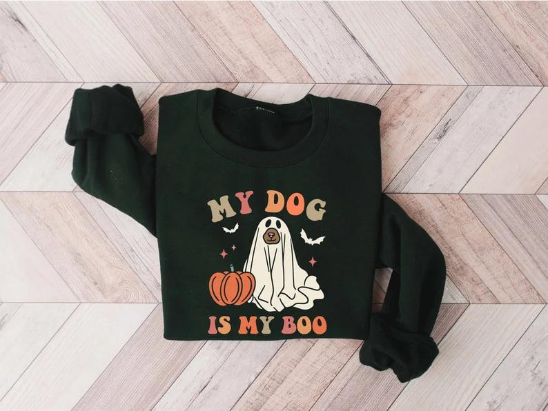 My Dog Is My Boo Sweatshirt,Dog Mom Shirt,Dog Lover Shirt,Halloween Dog Shirt,Halloween,Animal lover shirt,Momster,Funny Halloween Shirt