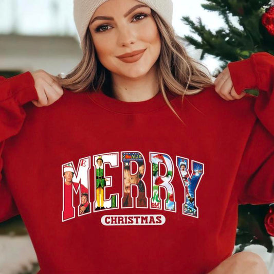 Merry Christmas 90s Movies ShirtSweatshirtHoodie, Retro Crewneck, For Girlfriend, Cotton, Print Tee