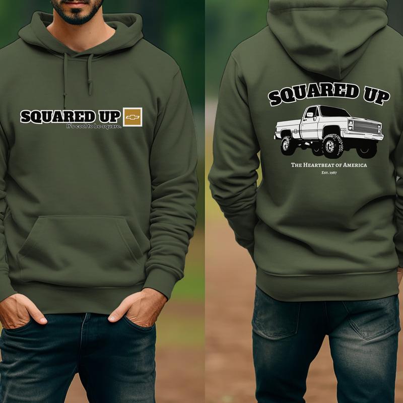 80s Chevy Silverado Hoodie For Him | Square Body Fan Hoodie, It's Cool To Be Square Hoodie, Bright Colors, Find Your Signature Look, Menswear Unisex