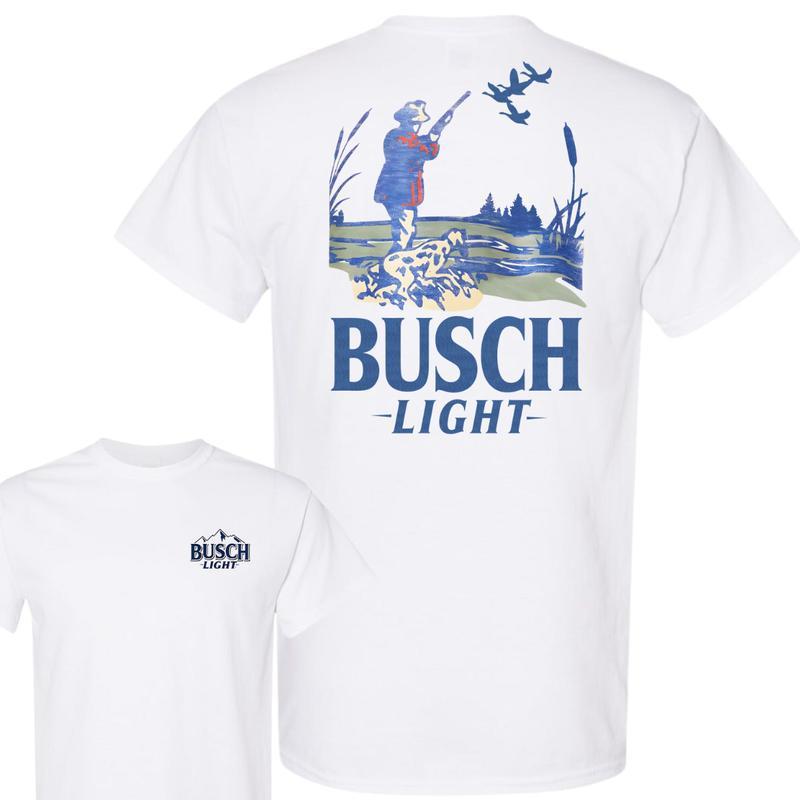 Busch Light -Beer- Busch Light Duck Hunt 2-sided T-shirt, Casual Graphic Round Neck T-shirt for Summer, Fashion Top for Daily Wear, T shirt For Men An