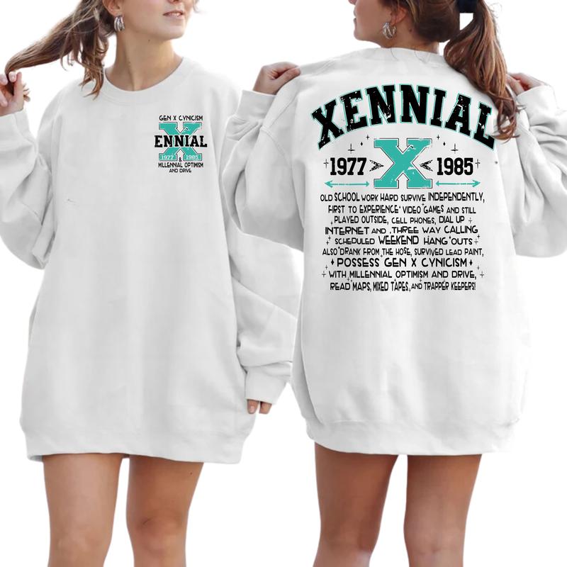 Xennial Gen X T-Shirt: Funny Adult Graphic Print, Trendy Retro Style For Men, Women