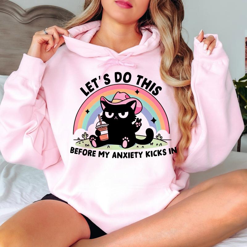 Let's Do This Before My Anxiety Kicks In - Unisex Crewneck Sweatshirt - Print is Sublimation, Funny Tee, Funny Apparel, Gift Idea, Relaxed Fit, Casual