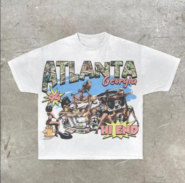 Atlanta Georgia Shirt, Street Style Retro Fashion Short Sleeve Tshirt, Unisex For Shirt, Gift For Fan, Gift For Him, Gift For Her Top Menswear Womensw