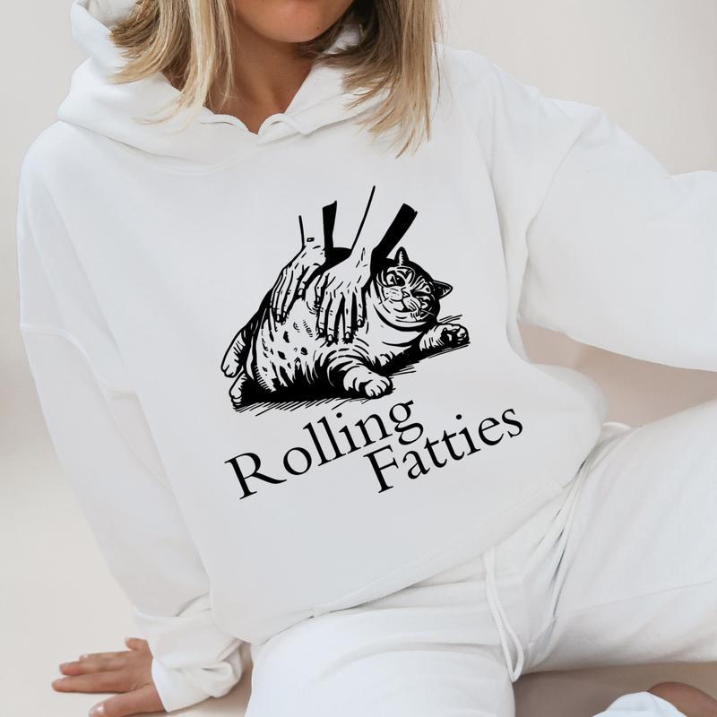 Rolling Fatties Hoodie, Funny Fat Cat Lover Hoodie Unisex Classic Cotton