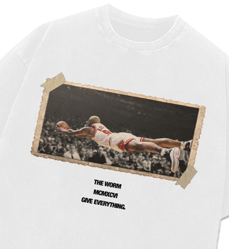 Dennis Give Everything 1996 Chicago Worm Vintage T-Shirt Crewneck Cotton