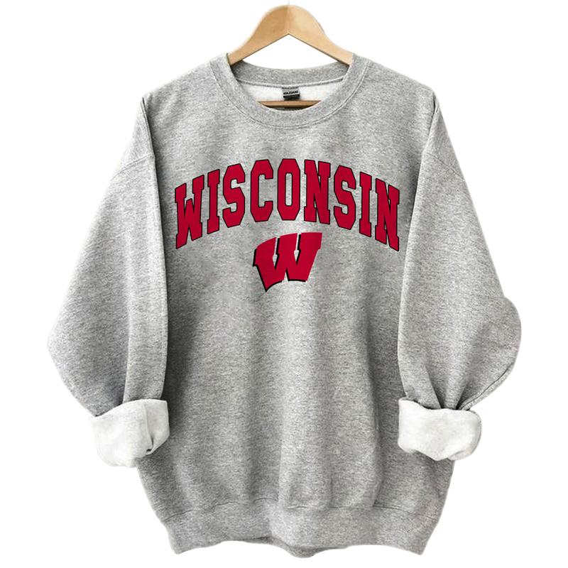 Wisconsin Badgers NCAA Football Vintage Shirts, Graphic University of Wisconsin NCAA Basketball Team Shirt, Gift Top Unisex Cotton Shirt For Sport Fan, Men, Women