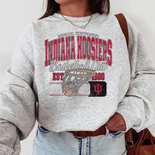 Vintage Indiana Hoosiers NCAA Division I Men's Basketball Shirt, Indiana University NCAA College Basketball Shirt, Crewneck, Cotton, Shirt