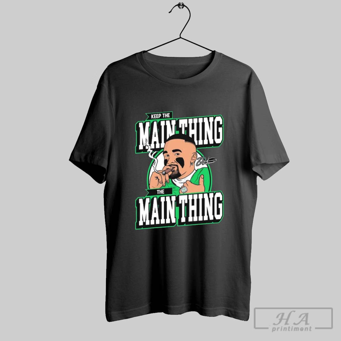 Saquon Barkley Keep The Main Thing Eagles Win Chiefs 2025 Super Bowl Lix Caricature Signature T Shirt