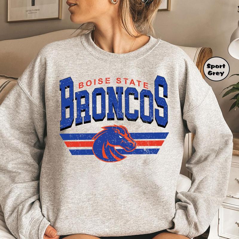 Vintage NCAA Boise State Broncos Ver 2 Football Team Crewneck Sweatshirt, Graphic NCAA Sport Team College Shirt, Gift For NCAA University Fan