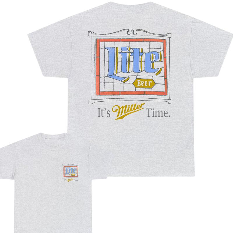 Miller Lite Stained Glass T-Shirt, Full Color T-Shirt, Unisex T-Shirt, For Men, For Women