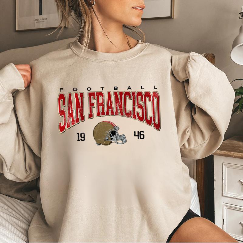 San Francisco Football Vintage Style Sweatshirt, San Francisco Football Sweatshirt, San Francisco Football Crewneck FND6