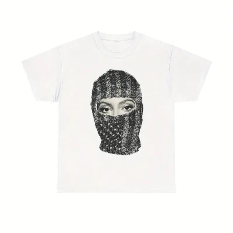 BeyoncÃ© Graphic Print T-shirt, Trendy Cotton Tops Short Sleeve, Street Style Short Sleeve Tee, Comfort Fit Men's Tee, Crew Neck Tee, Ultra Soft, Breat