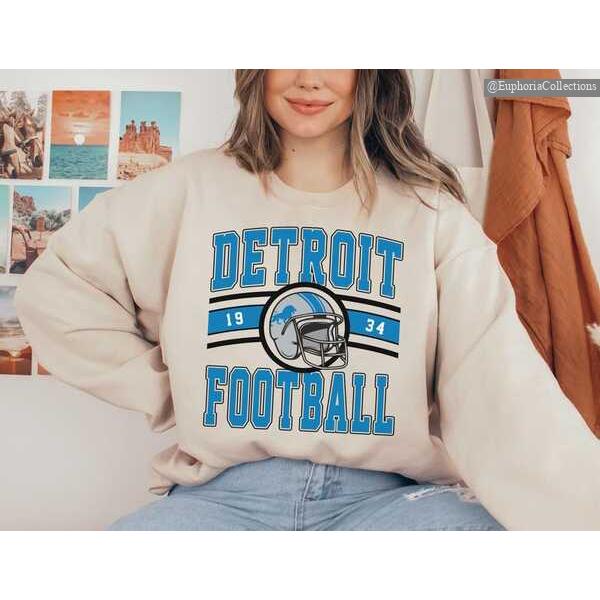 Vintage Detroit Football Sweatshirt, Hoodie, T-Shirt, Lions Sweatshirt, Retro Detroit Football Fan Gift , Global Trending Outfits