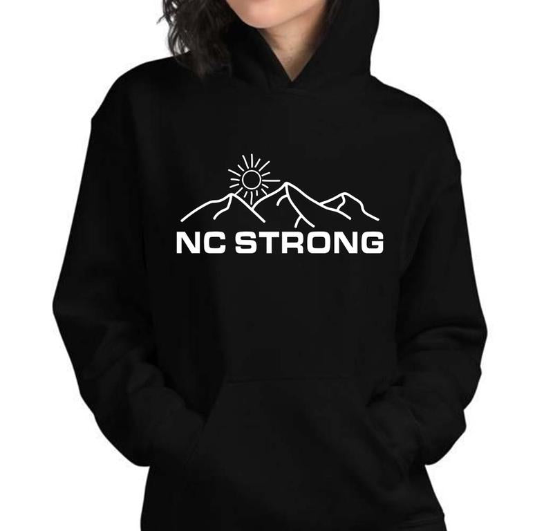 NC Strong Sweatshirt Hoodie, Hurricane Crewneck, Unisex Graphic Cotton Shirt, Womenswear Menswear Top